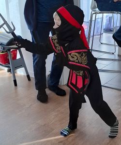Kinderkostüm Kombat Ninja Set 12teilig blau Gr.140, Kunden-Foto 1