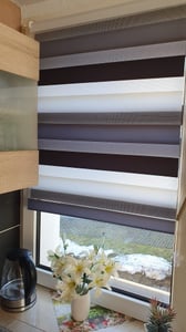 WOLTU Doppelrollo Weiss+Grau+Anthrazit : 80x120cm Größe: 80x120cm Kunden-Foto 1