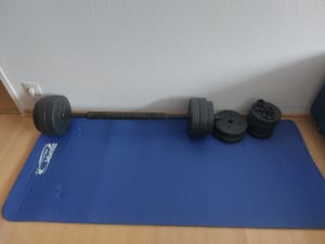 TREX SPORT Hantelset Kurzhanteln 2er Set 2x10kg | 20kg Dumbbell Hanteln Set, Kurzhantel Set mit Verbindungsrohr, Langhantel mit rutschfeste Griffe Kunden-Foto 1