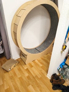 Katzenlaufrad für Katzen im Innenbereich mit Katzenkratzer Laufrad 132cm Kunden-Foto 1