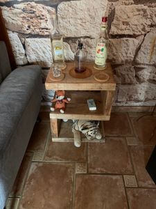 riess-ambiente Handgearbeiteter Beistelltisch S 60cm Mango Massivholz mit Ablage variabel stellbar Nachttisch Tisch Couchtisch Kunden-Foto 2