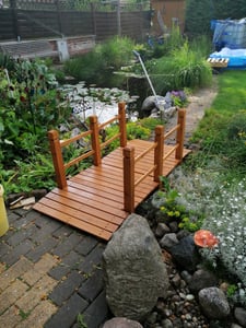 COSTWAY Drewniany most Drewniany most z balustradą naturalny drewniany chodnik 150x67x55 Zdjęcie produktu od klienta nr 1