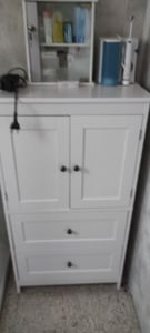 Szafka łazienkowa FCH, szafka kuchenna z 2 drzwiami, 2 szufladami, 60 x 30 x 110 cm, biała Zdjęcie produktu od klienta nr 2