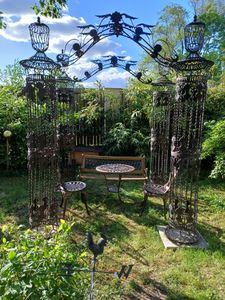 Yaheetech 3-częściowy zestaw ogrodowy, zestaw bistro z odlewu aluminiowego, w tym 1 stół ogrodowy i 2 krzesła, zestaw ogrodowy na balkon, kolor brązowy Zdjęcie produktu od klienta nr 4