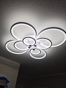 LED stropní svítidlo Stropní svítidlo 6067-8 100x80x17cm LED 148W dálkově ovládané světlo nastavitelná barva/jas stmívatelné bílý lakovaný kovový rám svítidla Fotografie od zákazníka č. 2