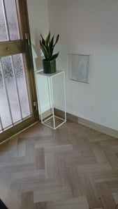 Howhomely, soporte para flores de metal, color negro, 130 cm de altura Foto del cliente 3
