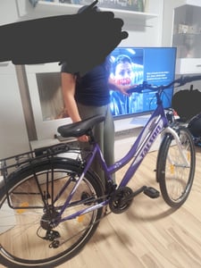 Talson City-Fahrrad 26 Zoll, 21-GG-Shimano-Schaltung mit Beleuchtung und Gepäckträger, Farbe Pink Kunden-Foto 7