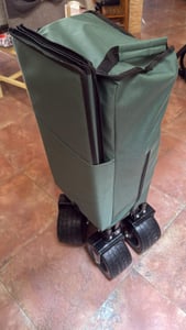 TRESKO® Bollerwagen faltbar 215L mit Bremse | Handwagen klappbar 150kg inkl. Vollgummireifen | Faltbarer Strandwagen Extra Breite All-Terrain-Räder | Transportwagen mit Tragetasche Kunden-Foto 2