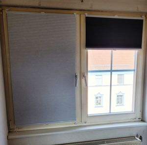 Sekey Wabenplissee ohne Bohren 45×130cm Doppelplissee Grau-Weiß Plissee Klemmfix 100% Verdunklung & Sonnenschutz Faltrollo Klemmfix  für Fenster & Tür Kunden-Foto 1
