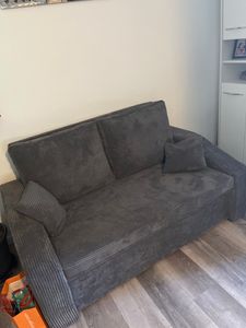 Sofa 2-Sitzer mit Schlaffunktion und Bettkasten DORMA 148x86cm Komfortables Schlafsofa, kleines Sofa mit Bettkasten platzsparend, Couch Olivgrün, Grün Kunden-Foto 2