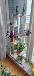Blumenständer 113 x 60 x 20 cm weiß-braun Kunden-Foto 1