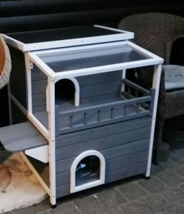 Lovupet Katzenhaus Katzenvilla Katzenhütte 2 Etagen mit Terrase Dach 0509EY Kunden-Foto 1
