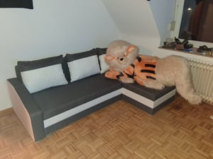 GINO-Ecksofa mit Schlaffunktion und Bettkasten in schwarz  sawana 14 Kunden-Foto 2