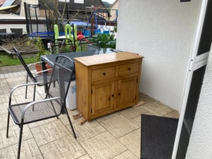 Sideboard CAMPO, Kommode Kiefer massiv, weiß lasiert, 5 Schubladen und 2 Türen Kunden-Foto 2
