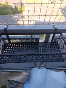 Iron Balcony Hanging Flower Rack Pot Stand Plant Storage Railing Shelf Decoration Kunden-Foto 1