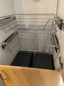 Fiqops 2x 60cm Küchenschublade Schubladen Drahtkorb TeleskopSchublade Ablagen Schrankauszug bis 20kg Kunden-Foto 1