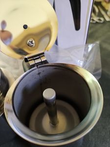 200 ml Espressokocher für den Herd, Induktions-Kaffeekanne, italienische Kaffeemaschine, tragbare Moka-Kanne aus Edelstahl für Herd, Zuhause, Camping Kunden-Foto 1