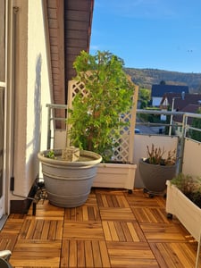 Hengda 5m² Holzfliesen Mosaik Akazienholz Fliese 55 Stück 30x30 cm Balkonfliesen Gartenfliesen Terrassenfliesen für Garten Terrasse Balkon Kunden-Foto 1