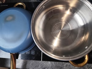 Topfset, Pfannenset 12-teilig | Kochtopfset | Kochtöpfe | Töpfe mit Glasdeckel | Induktionsgeeignet | Blau-Gold, Edelstahl | Retoo Kunden-Foto 3