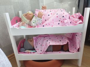 My Beautiful Dollsroom Houten Poppen-Stapelbed Roze/Wit Fotografia od zákazníka č. 2