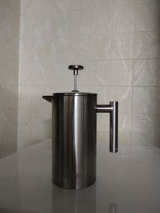 OZAVO French Press Edelstahl 1L, Kaffeebereiter mit 5 Edelstahl-Filter Φ9.5cm, Kaffeekanne, Doppelwandig Edelstahl Kaffepresse OZ230 Kunden-Foto 1