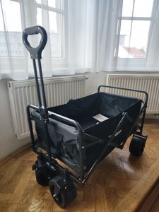 Faltbarer Bollerwagen 100 kg Handwagen Transportwagen Strandwagen Garten Schwarz Kunden-Foto 1