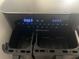 WELLENT XXL Heißluftfritteuse 11L Dual Zone, Airfryer 2600W mit 2 Körben, 10 Programme,LED Touch – 80-200°C – Spülmaschinenfest – Ohne PFAS Kunden-Foto 11