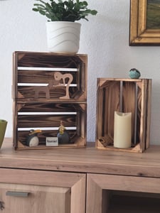 Creative Deco Holzkiste Vintage | 40x30x15 cm | Kiste Holz Geflammt | Obstkiste Deko Weinkisten Apfelkiste |Holzbox Geschenkbox Spielzeugkiste Aufbewahrungskiste Kunden-Foto 1