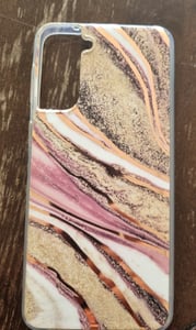 Beschermhoes voor Samsung Galaxy S21 Plus, marmerprint, siliconen hoesje, slank design Klantenfoto 1