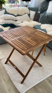 CASARIA Table d'appoint pliante bois acacia Photo du client 2