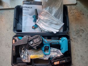 Mini Kettensäge mit Akku, 6 + 8 Zoll Akku Kettensäge mit 2 * 2.0Ah Akkus und Ladegerät,  Einhand Kettensäge Elektrisch für Gartenbäumen Astschere Kunden-Foto 1