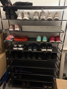 Schuhregal  Schuhablage 10 Böden - Metall schwarz für 50 Paare Schuhe Kunden-Foto 4