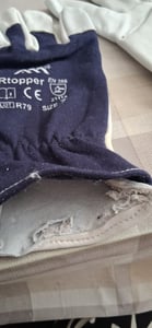 Arbeitshandschuhe Leder Montage Handschuhe Gartenhandschuhe Ziegenleder Lederhandschuhe Baumwolle Rtopper blau Größe 8 Kunden-Foto 1