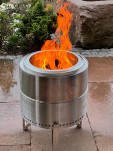 WISFOR Vuurschaal, rookarme vuurplaats met grillrooster, 304 roestvrij staal, Ø50cm, geschikt voor tuin en camping Klantenfoto 2