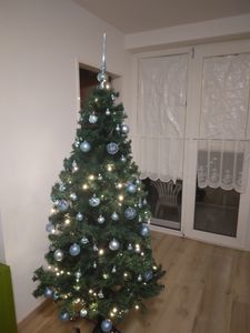Künstlicher Weihnachtsbaum 180 cm, Christbaum Künstlich mit 1000 Zweige, Christbaum 180cm mit Metallständer, Tannenbaum Künstlich Ø ca. 90cm Grün Kunden-Foto 3