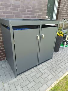 Zelsius Mülltonnenbox mit Pflanzdach für zwei 120 - 240 Liter Mülltonnen, Anthrazit RAL 7016 Kunden-Foto 1