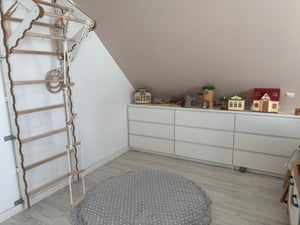 MAMOI® Klettergerüst Indoor, Sprossenwand für kinderzimmer, Kletterwand und spielgeräte mit Rutsche, Turngeräte mit Klimmzugstange für drinnen, Sportgeräte ab 3 jahren Kunden-Foto 1