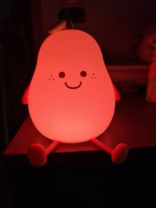 LED Nachtlicht, Silikon Birne Touch Nachtlampe USB-Aufladbar mit Timer, 7 Farbe dimmbar süßes Schlaflicht Kinderzimmer tragbare Schlafhilfe Stilllicht, Kinder Geschenk Kunden-Foto 4