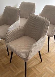 Jedálenská stolička AIORBER, 2 ks, cordová látka, s podrúčkami, ergonomická, mäkká a pohodlná, čierne nohy, do jedálne, obývačky, 58 x 61 x 83 cm, tmavošedá Fotografia od zákazníka č. 2