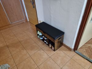 VASAGLE Schuhbank mit Stauraum, 3 offene Fächer, Länge 80 cm, Braun Kunden-Foto 3
