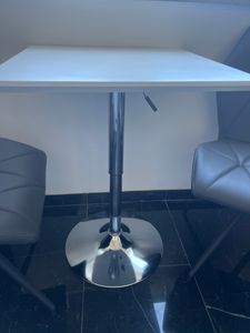 HOMCOM Bartisch modern Esstisch Drehtisch höhenverstellbarer Bistrotisch rund Kunden-Foto 2