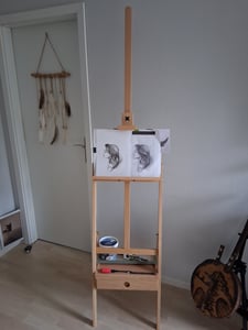 Vinsetto Staffelei Standstaffelei Klappbare Atelierstaffelei für Leinwände Holz Kunden-Foto 1