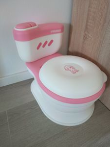Twinky® Töpfchen für Kinder und Baby – 3-in-1 Toilettentrainer mit Musik- und Spültaste – Toilettensitz mit Deckel und WC-Rollenhalter Kunden-Foto 1