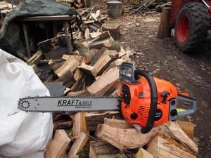 KRAFT&DELE | Benzin Kettensäge 5,7 PS +2 Schwert 16"/18" 2 Ketten + Ersatzstarter | Motorkettensäge Motorsäge Gartensäge Kunden-Foto 5