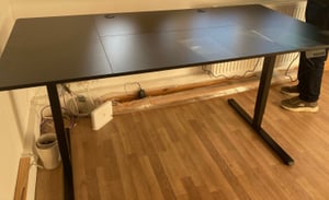 Schreibtisch 80×160 cm, höhenverstellbar mit elektrischer Memory-Funktion, schnelle Montage (motorische Rückprallfunktion), verschiedene Größen Kunden-Foto 2