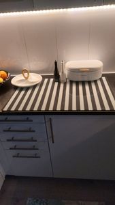 Herdabdeckplatte 80x52cm 1-teilig Glaskeramikkochfeld-Abdeckung Spritzschutz, Holz Besteck Kunden-Foto 1