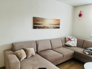 Leinwandbilder Abstrakt beige Baum 145x45 cm XXL Modern Canvas Bild auf Leinwand Bilder Leinwandbild Wandbilder Wohnzimmer Schlafzimmer Kunden-Foto 1