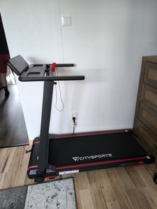 Tapis de course pliable pour la maison, 1400w Treadmill tapis de course électrique 1-12km/hAvec support incliné pliable Haut-parleur Bluetooth, affichage LED, bureau Photo du client 2