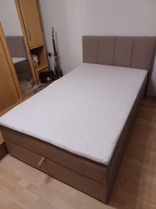 Boxspringbett Star Mini mit Bettkasten, Bonell-Matratze und Topper - Einzelbett mit Matratzentopper, Polsterbett, Bett, Schlafzimmer, Jugendzimmer (Grau (Inari 91), 120 x 200 cm) Kunden-Foto 1