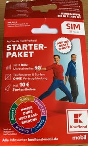 KAUFLAND MOBIL Prepaid eSIM Starterpaket mit 5G im besten D-Netz inkl. 10 € Startguthaben (digitales Produkt) Kunden-Foto 1